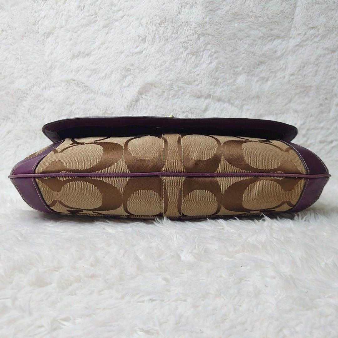 【希少色】COACH コーチ ワンショルダーバッグ シグネチャー ターンロック