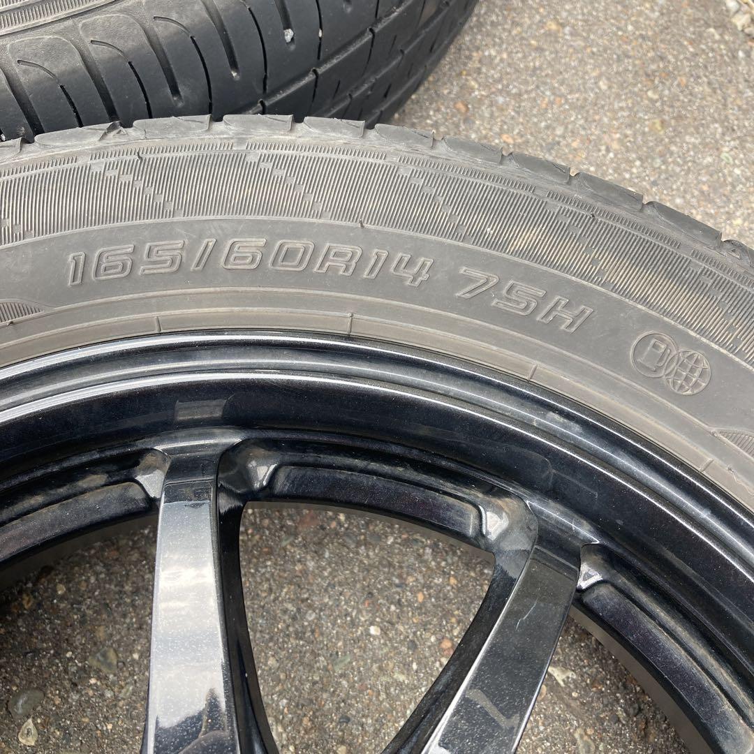 ブラック8スポークホイールセット 165/60R14