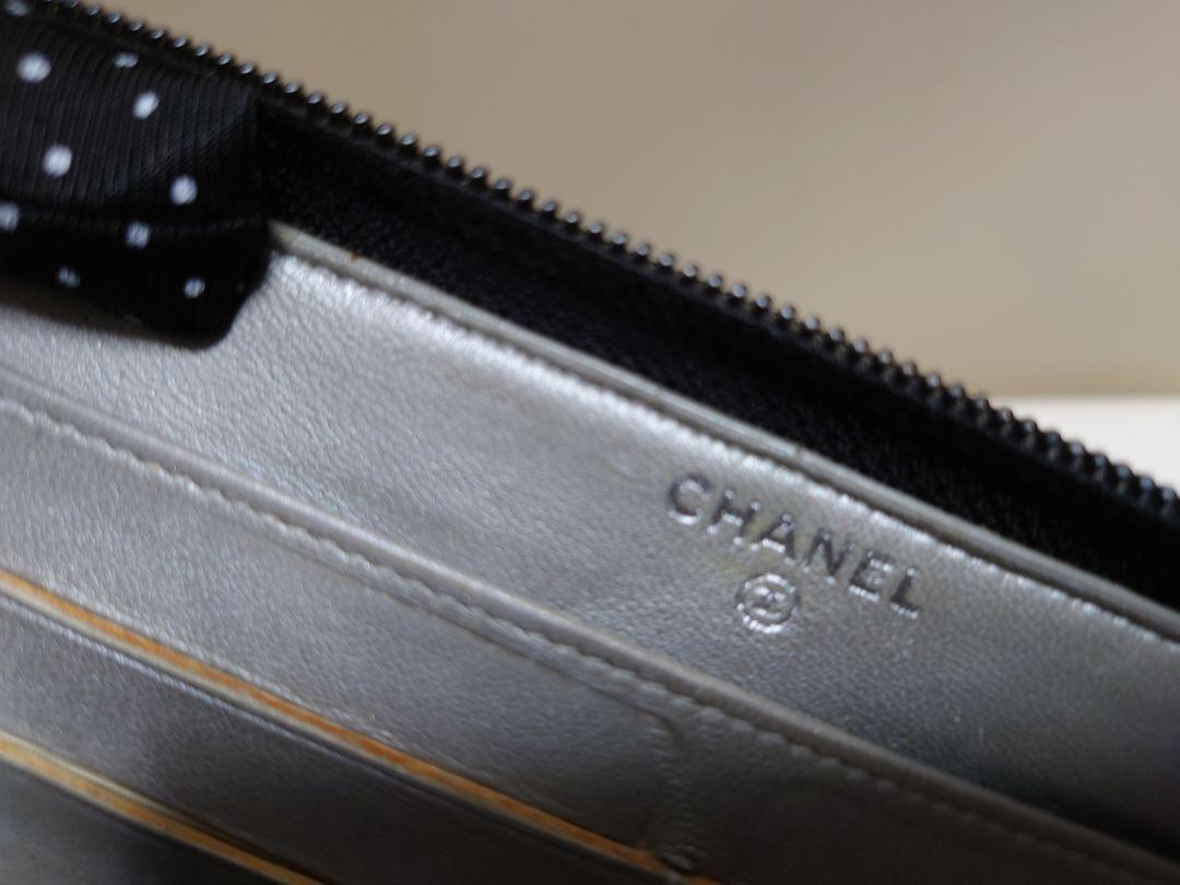 CHANEL カメリア　ラウンドファスナー 長財布