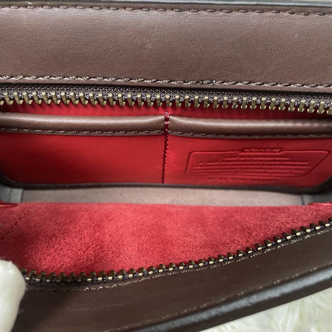 COACH コーチ ボディバッグ 70989 レザー ブラウン レッド レガシー