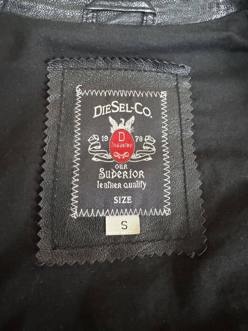 DIESEL ブラックレザー シングル ライダース S USED