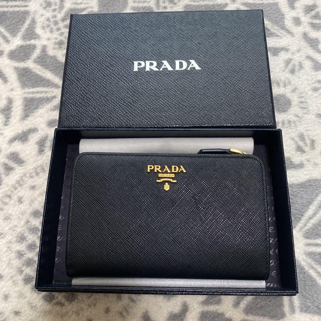 定休日以外毎日出荷中] PRADA 財布 ブラック♪新品 サフィアーノ バイ