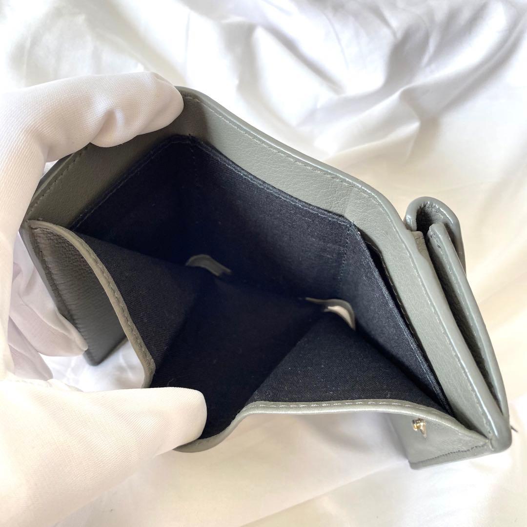 シーリングライト 【美品】バレンシアガ ペーパー ミニ ウォレット 三