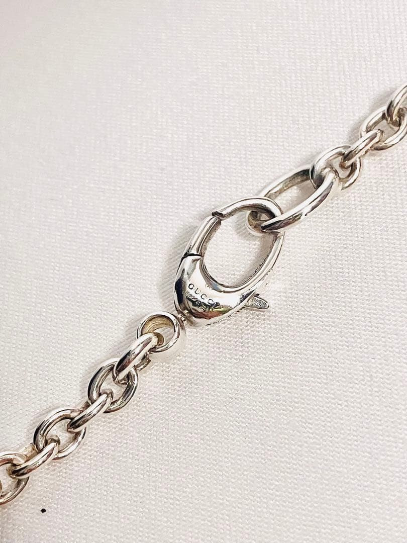 【超美品】GUCCI オーバルチェーン ネックレス 男女兼用　SV925