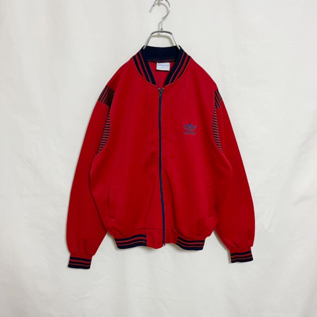 宅配 vintage ヴィンテージ adidas アディダス トラックジャケット グランドセール 【激レア】adidas アディダス 赤 リブライン 古着 M トラックジャージ ジャージ