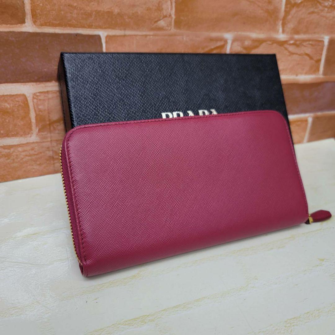 HOT好評 PRADA ピンク ラウンド プラダ財布 0tTQ3-m50438097962 鑑定済 サフィアーノ IBISCO HOT正規品