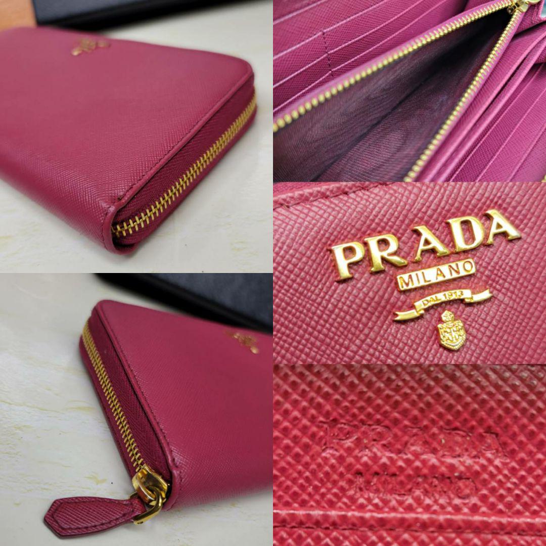 HOT好評 PRADA ピンク ラウンド プラダ財布 0tTQ3-m50438097962 鑑定済 サフィアーノ IBISCO HOT正規品