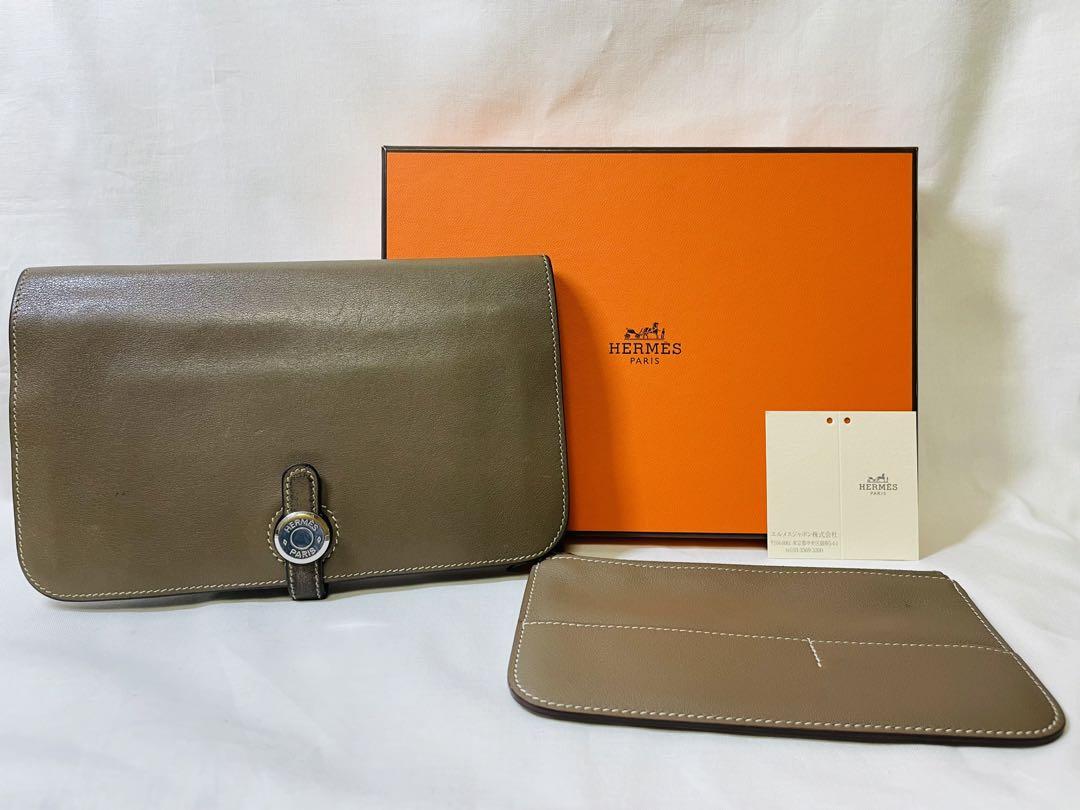 HERMES エルメス 長財布 ドゴン デュオ エトゥープ