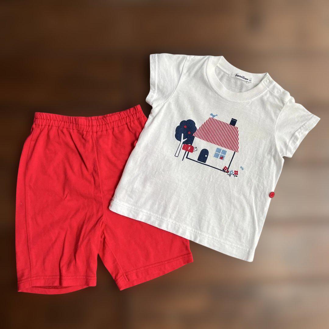 福袋 売れ残り パジャマ familiar Tシャツとショートパンツセット メルカリ - 80 トップス