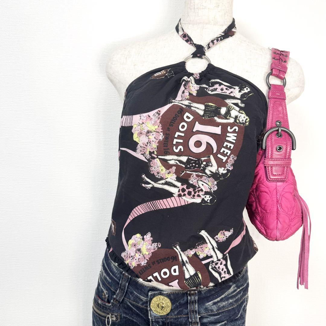 y2k❤️ HYSTERIC GLAMOUR ロゴ ホルターネック トップス - メルカリ