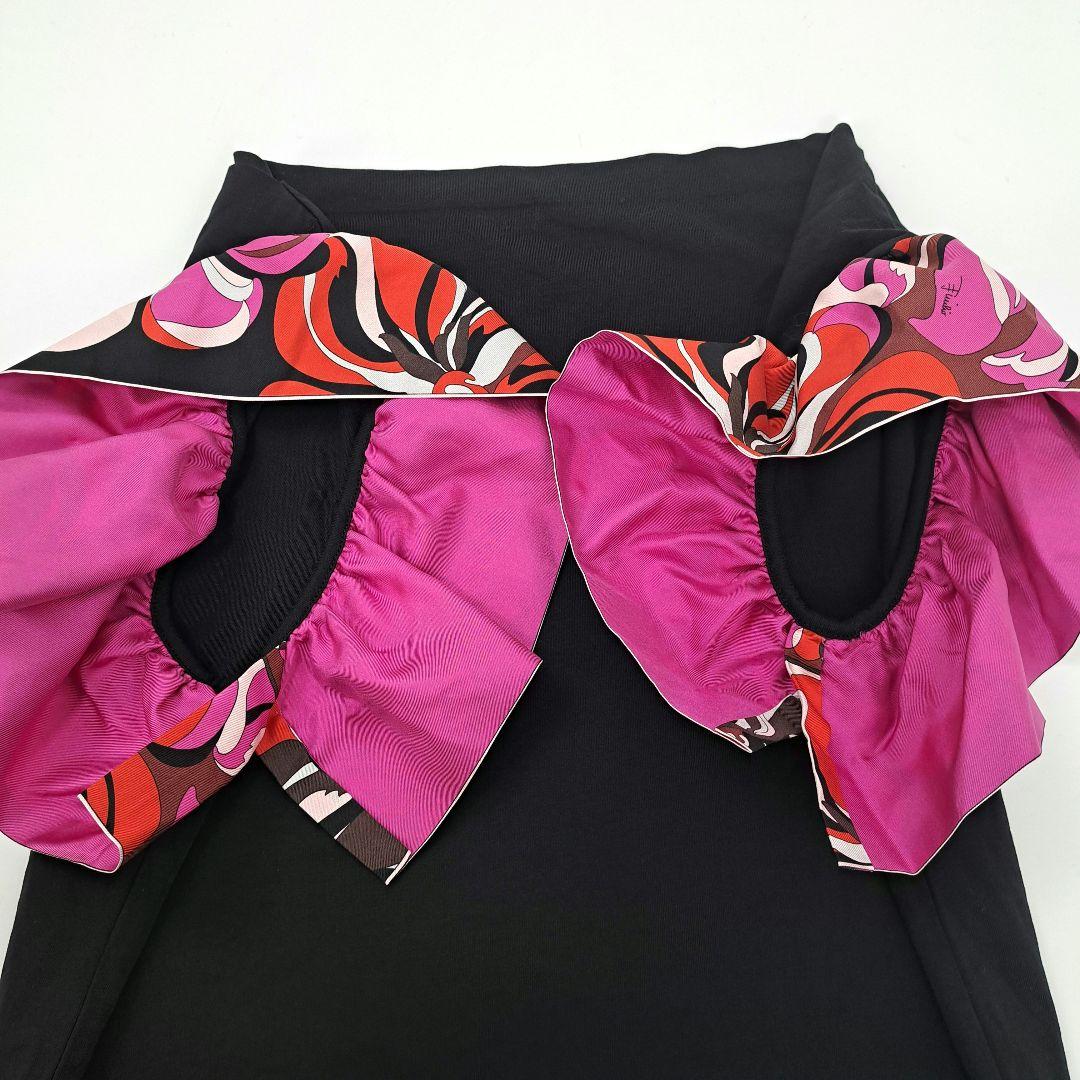 【高価値】 PUCCI EMILIO 定価9万 エミリオプッチ カットソー 袖フリル トップス