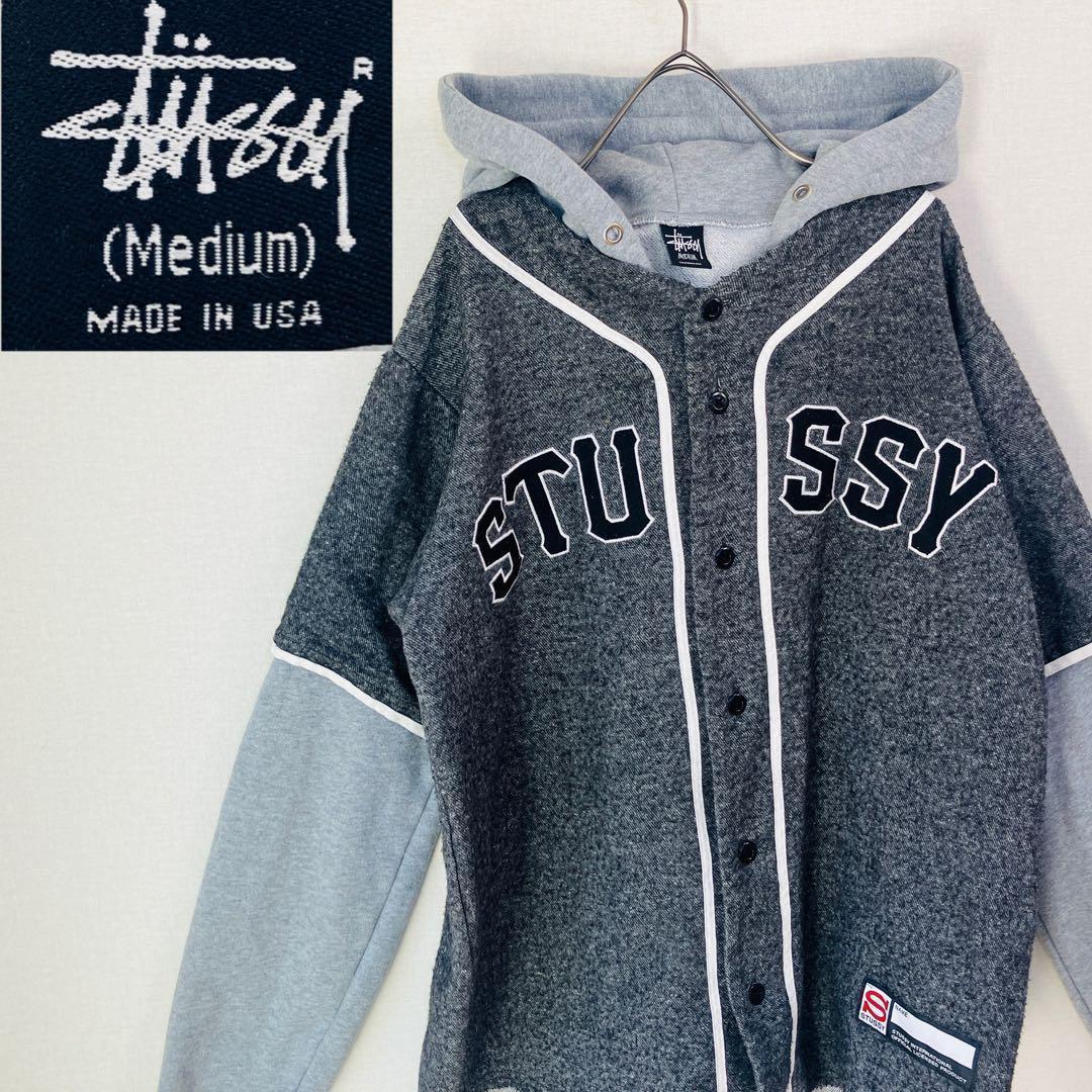 ステューシー パーカー サイズM レイヤ ドベースボール