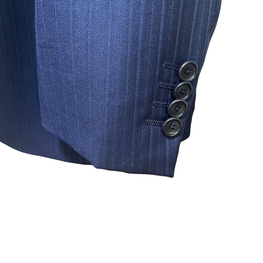 ロロピアーナ Super130s エディフィス ネイビーストライプスーツ 48 ロロピアーナ Super130s エディフィス ネイビーストライプスーツ 48