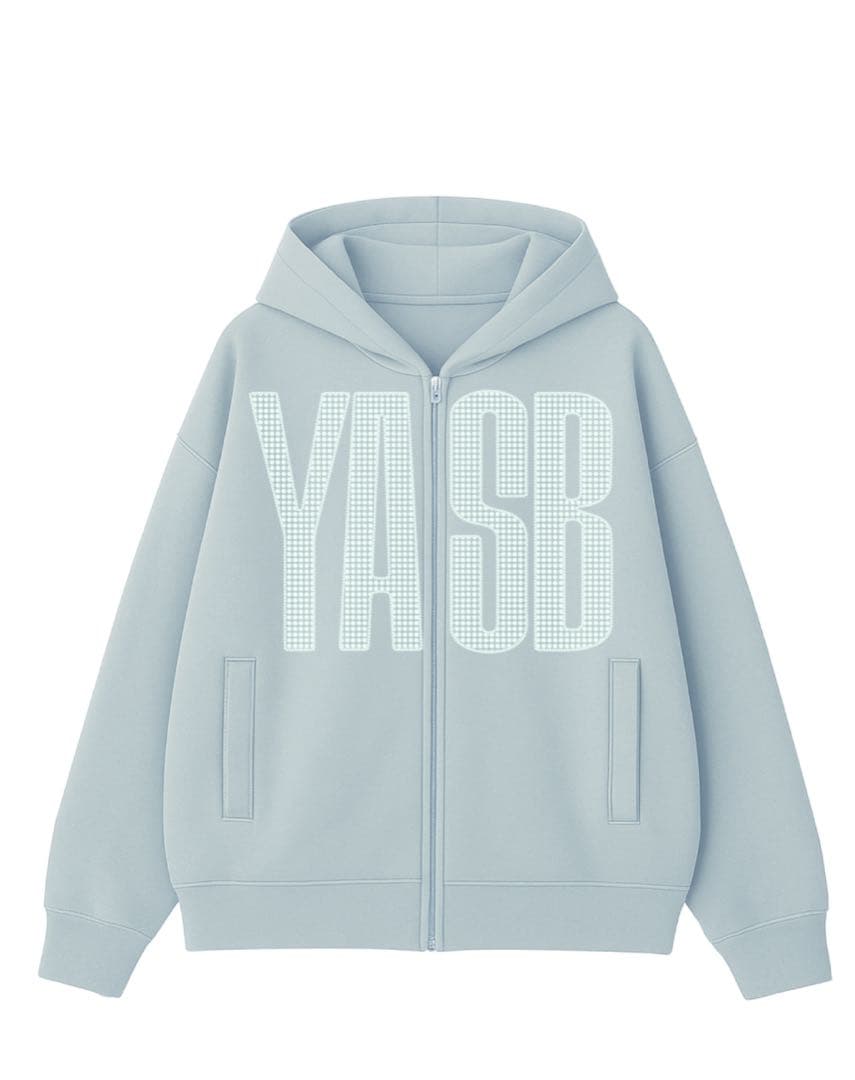 YOASOBI WANDARA ラインストーンロゴジップフーディー グレー M