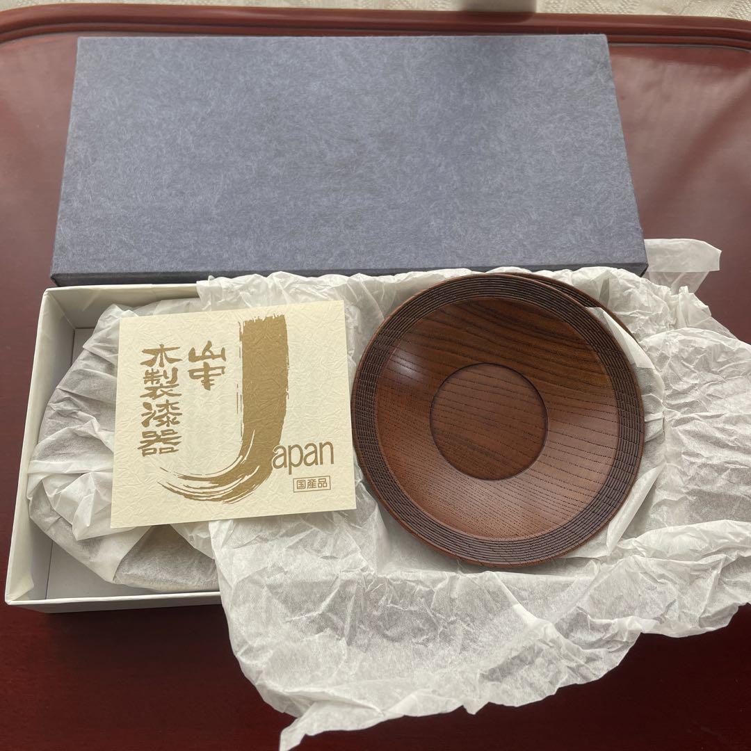 新品未使用 高級茶托 伝統工芸木地師 浅田孝夫作 山中木製漆器 5客 by