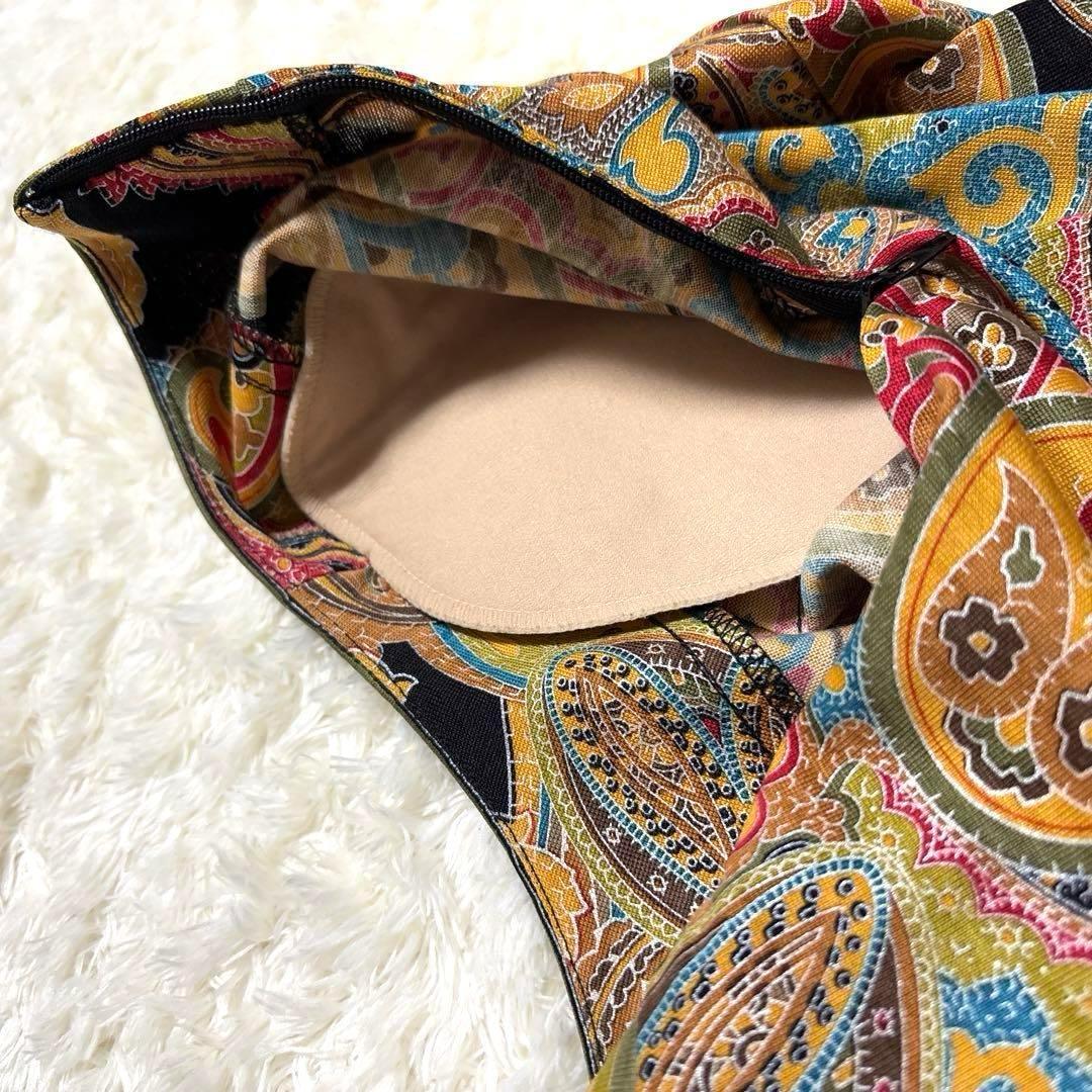 【美品】レオナール カットソー ペイズリー柄 ウール シルク M