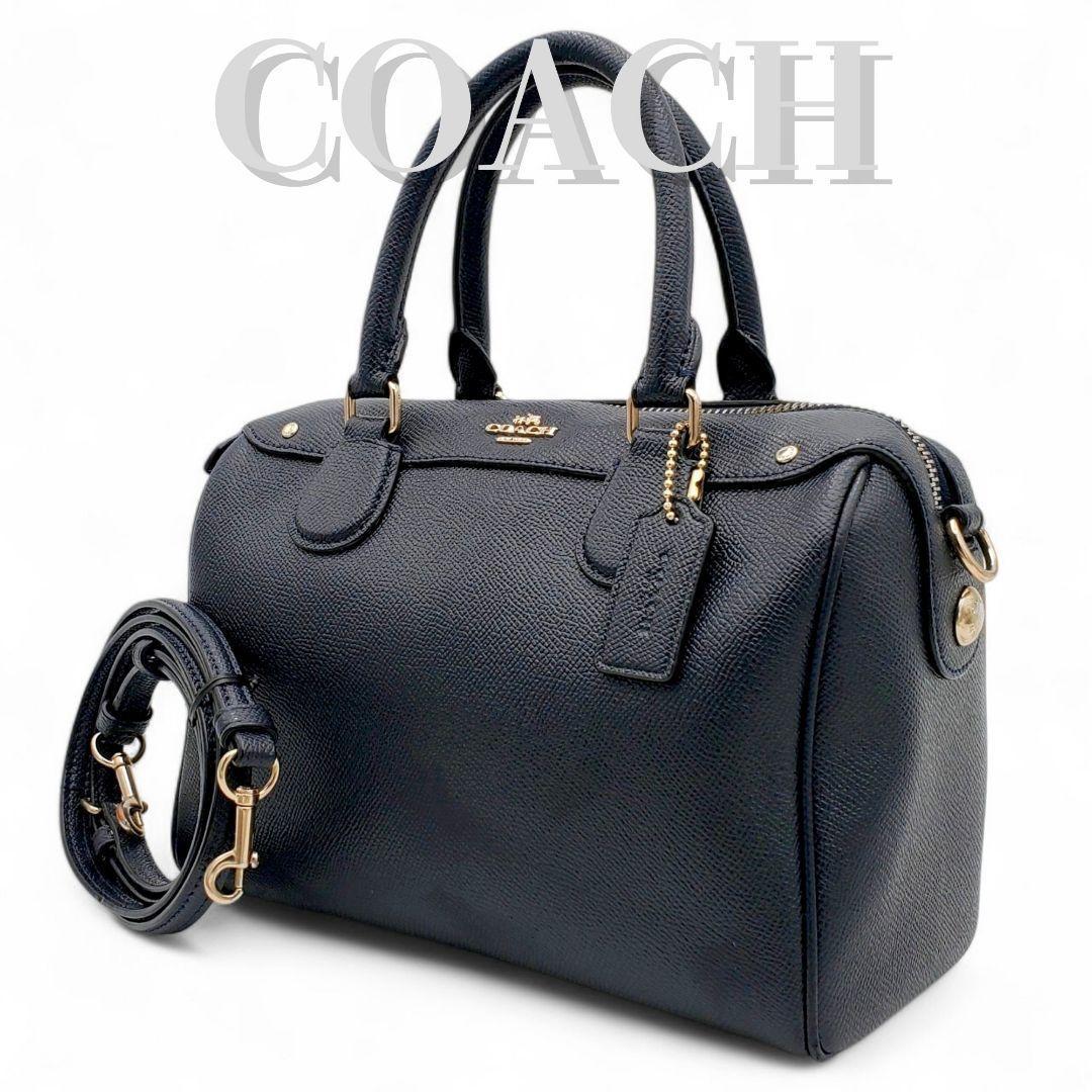 COACH ショルダーバッグ 2way ボストン ミニベネット 斜め掛け 紺 COACH ショルダーバッグ 2way ボストン ミニベネット 斜め掛け