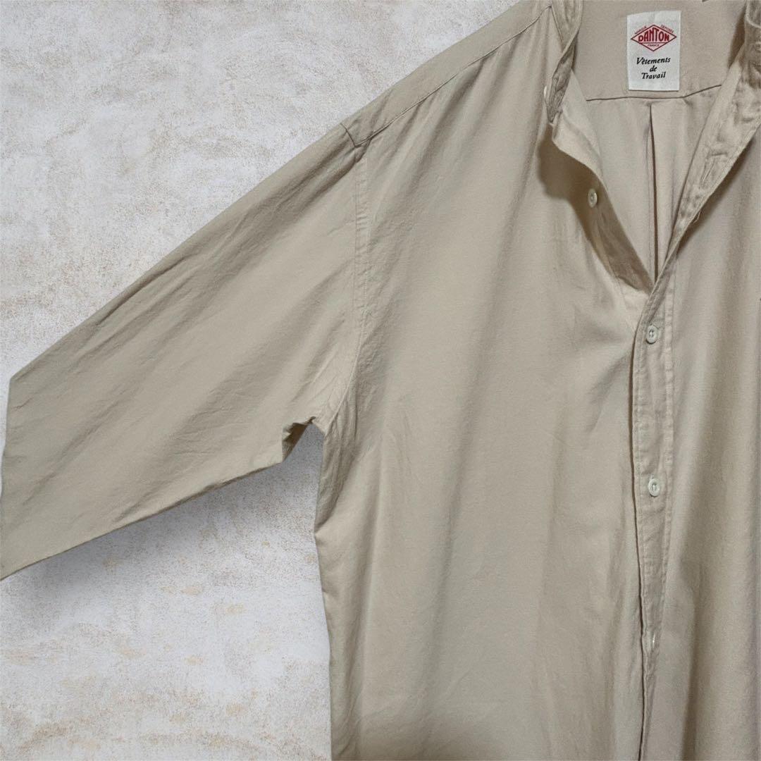 トップス DANTON COTTON TWILL BAND COLLAR SHIRT/42