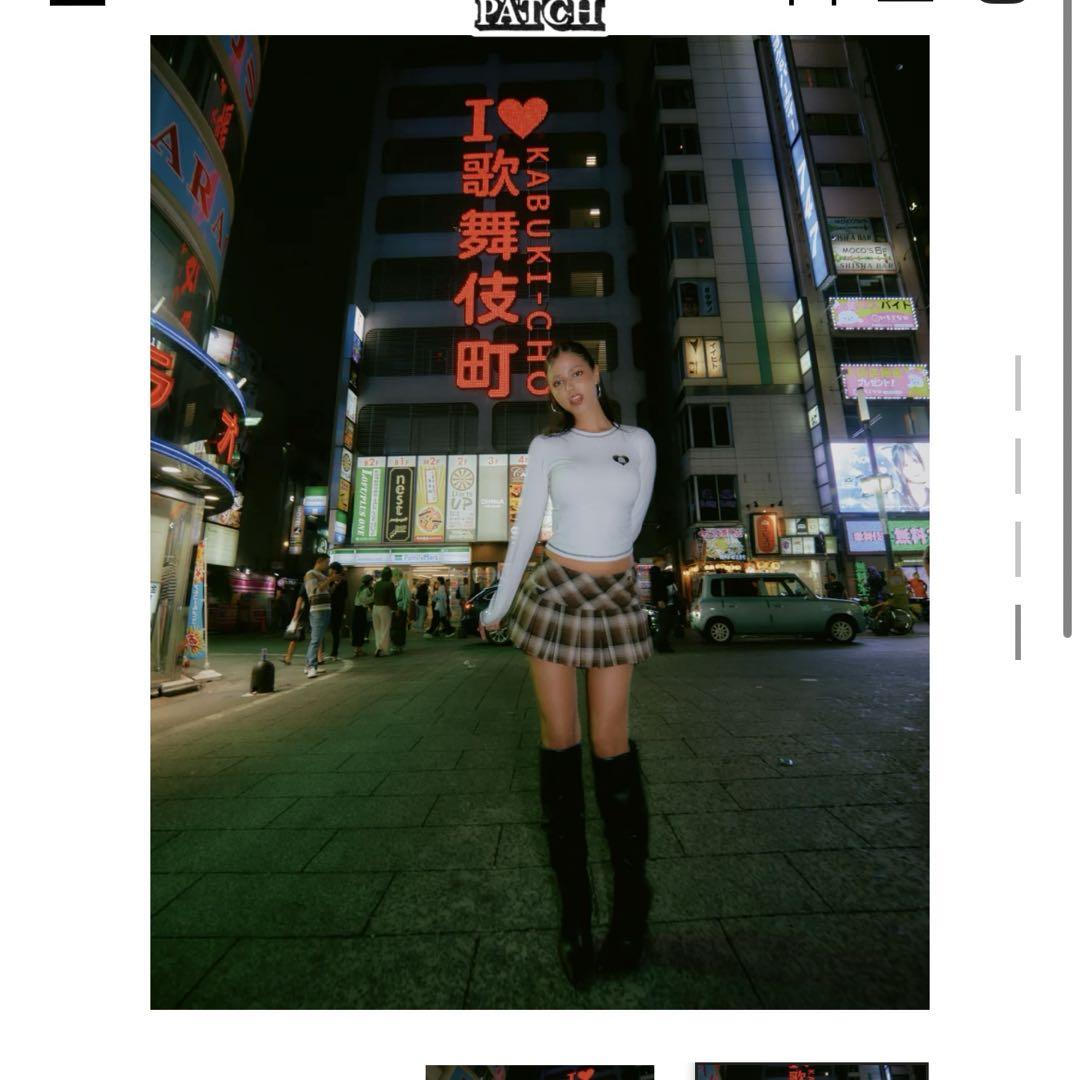 ブラックアイパッチ OG HEART CROPPED L/S TEE WHITE