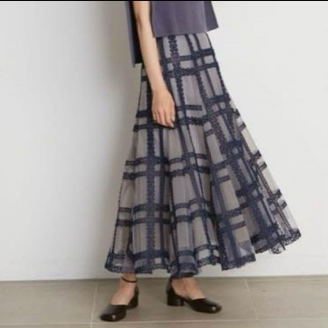 スナイデル チュールスカートS チェック柄 レーススカート シアースカート スナイデル チュールスカートS チェック柄 レーススカート シアースカート