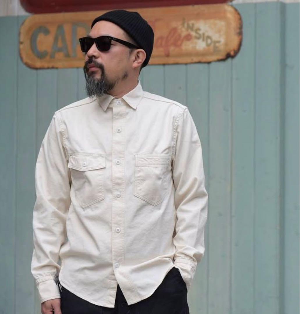極美品　FREEWHEELERS コンダクターシャツ　生成り　ホワイト