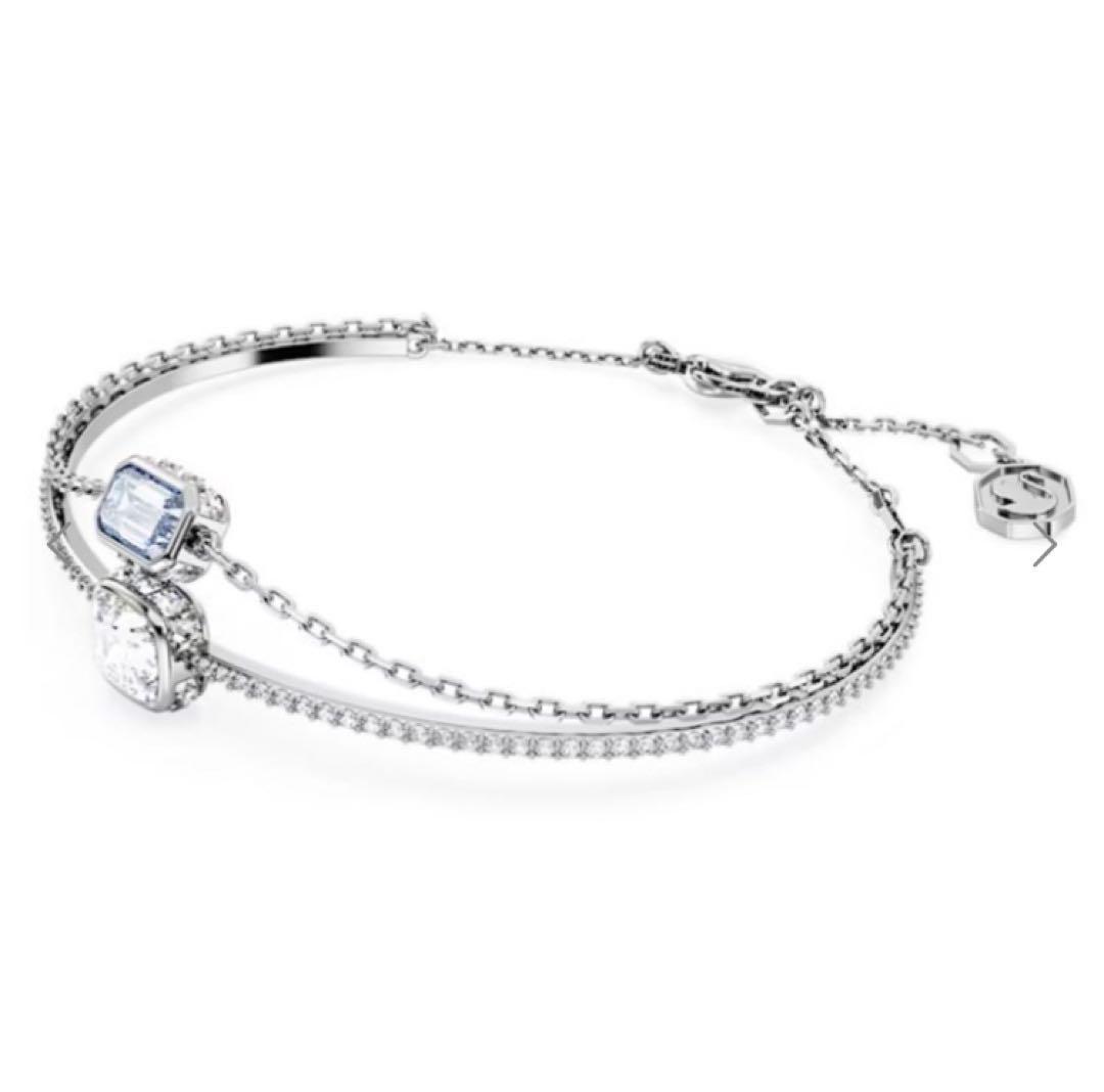 【SWAROVSKI】スワロフスキー Stilla ブルーバングル クロス付き