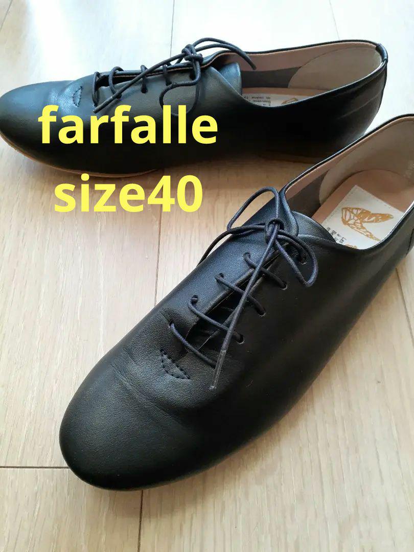 farfalle黒レースアップシューズ　サイズ40 7,225円