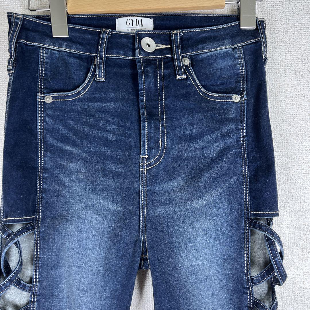 【完売品廃盤品】GYDA ハイウエスト スキニーデニム SIDEデザイン　M 完売品廃盤品】GYDA ハイウエスト スキニーデニム SIDEデザイン