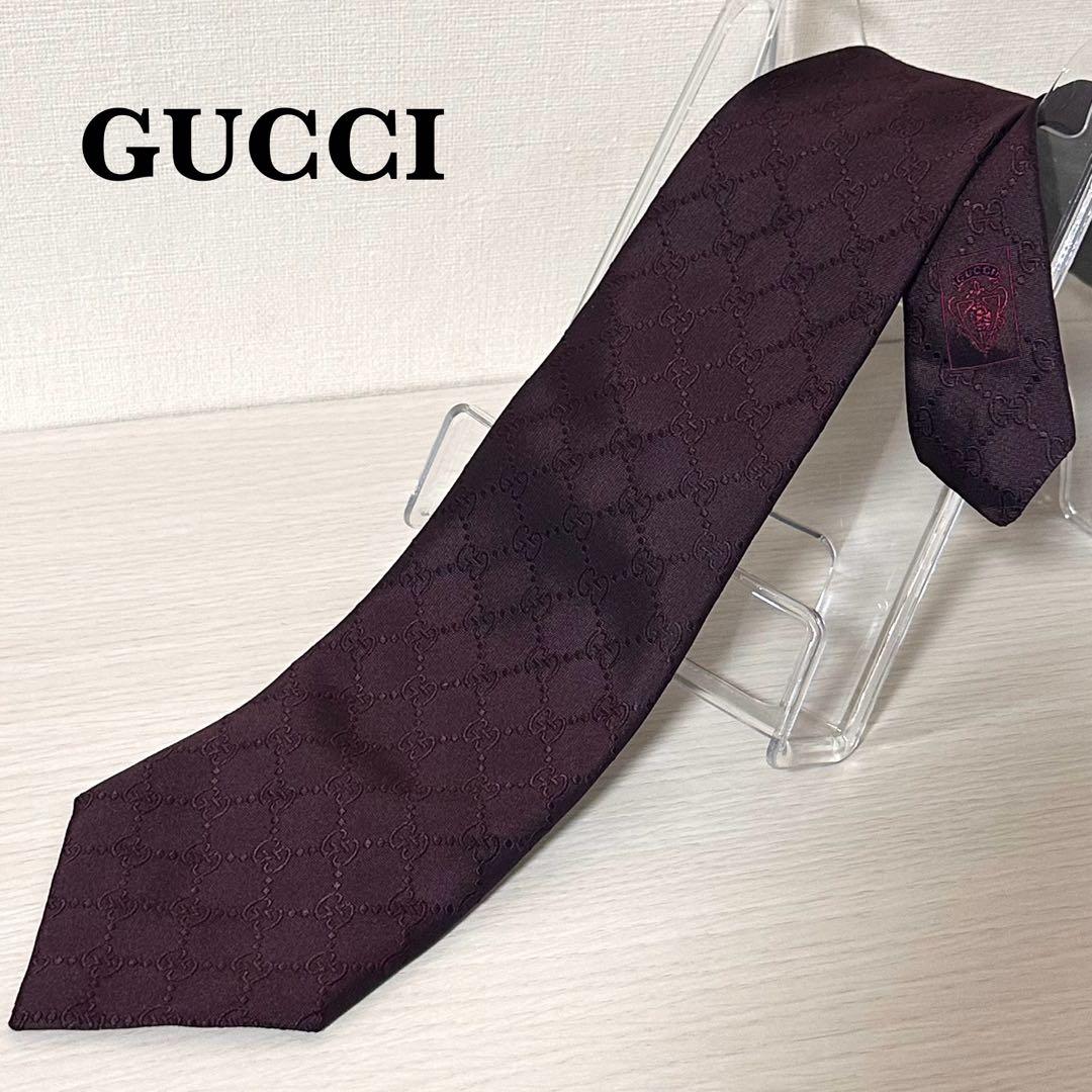 人気 GUCCI グッチ イタリア製 GG柄 ネクタイ シルク
