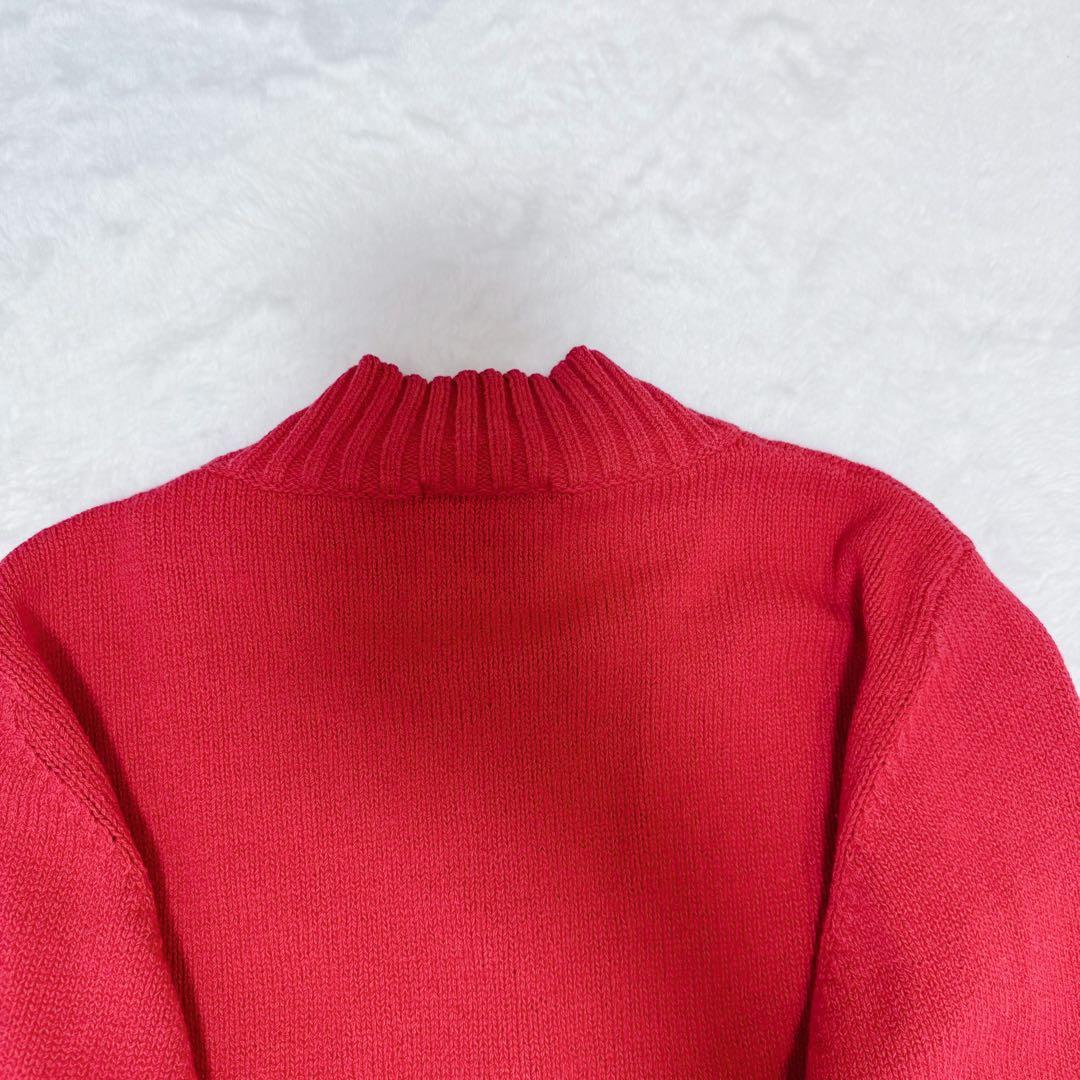 美品✨バーバリーロンドン ニット ジップ ノバチェック レッド セーター 160 美品✨バーバリーロンドン ニット ジップ ノバチェック レッド セーター 160