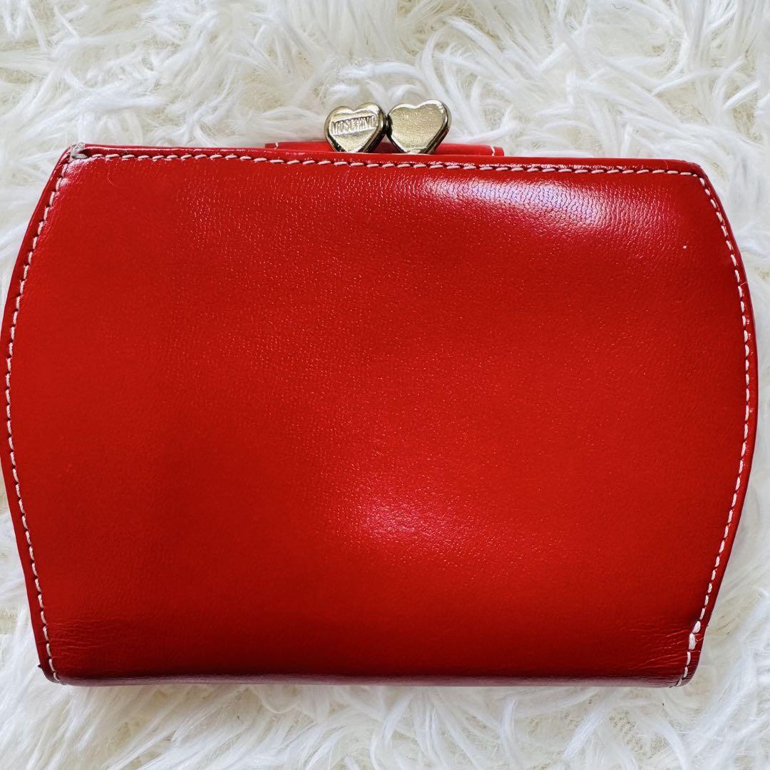 未使用☆MOSCHINO モスキーノ ハート 二つ折り財布 レッド 赤
