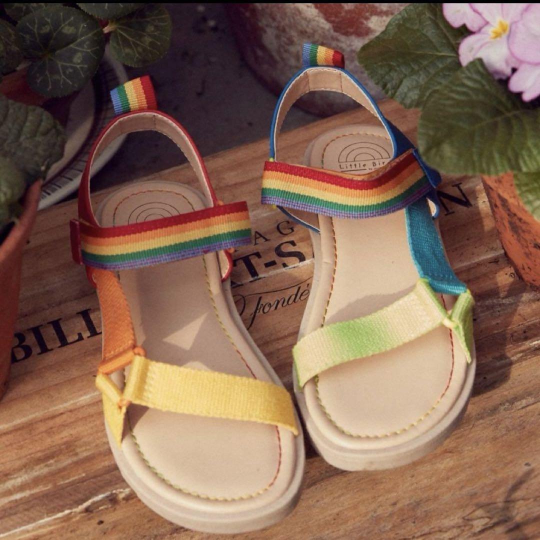 新品♡レインボーサンダル♡17.5cm