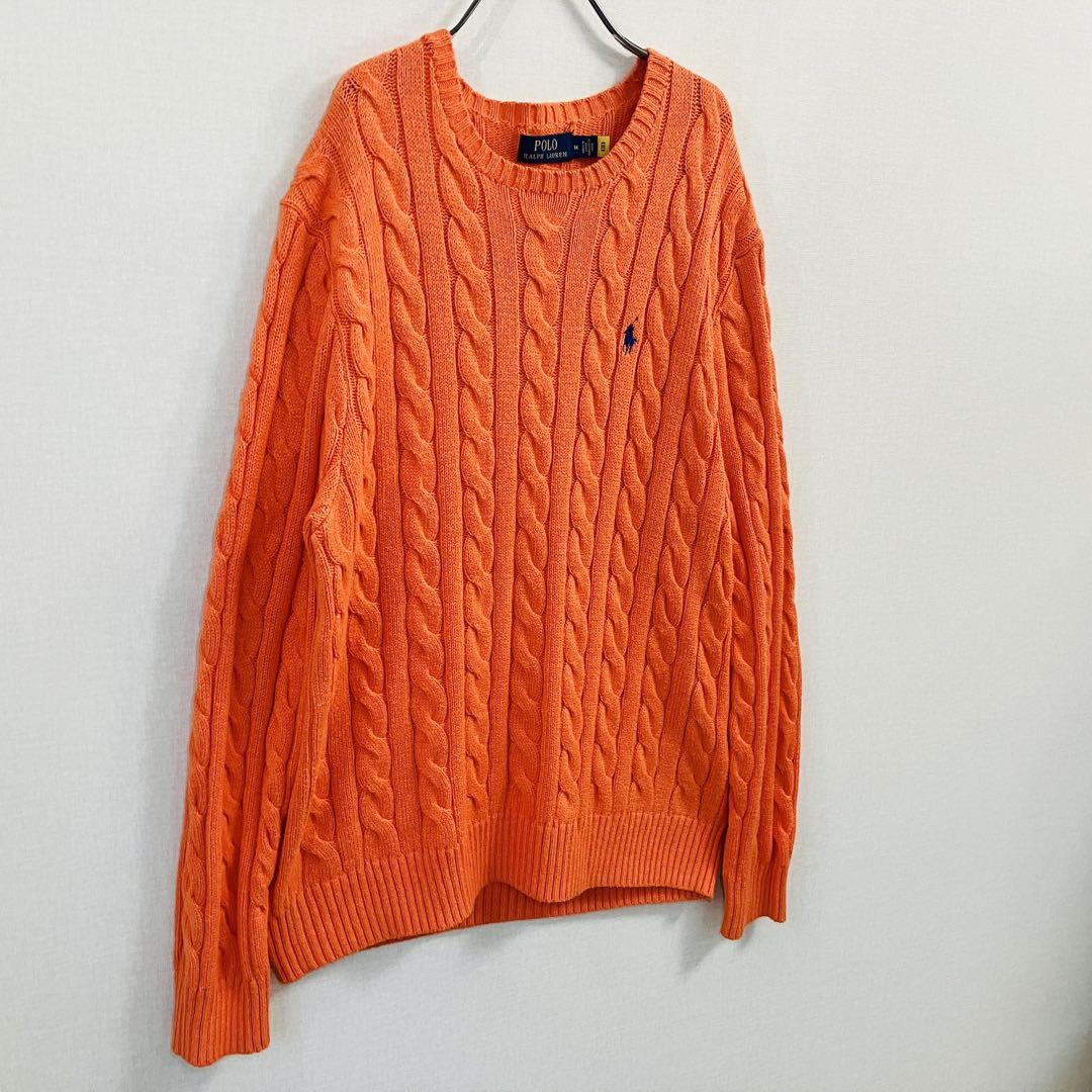 Ralph Lauren - 90s LAUREN ラルフローレン コットン ケーブル ニット セーター レディース M / 90年代 オールド  ワンポイント クルーネック ポロ オレンジの通販 by 古着 ヴィンテージ ショップ ロングハイズ's shop｜ラルフローレンならラクマ