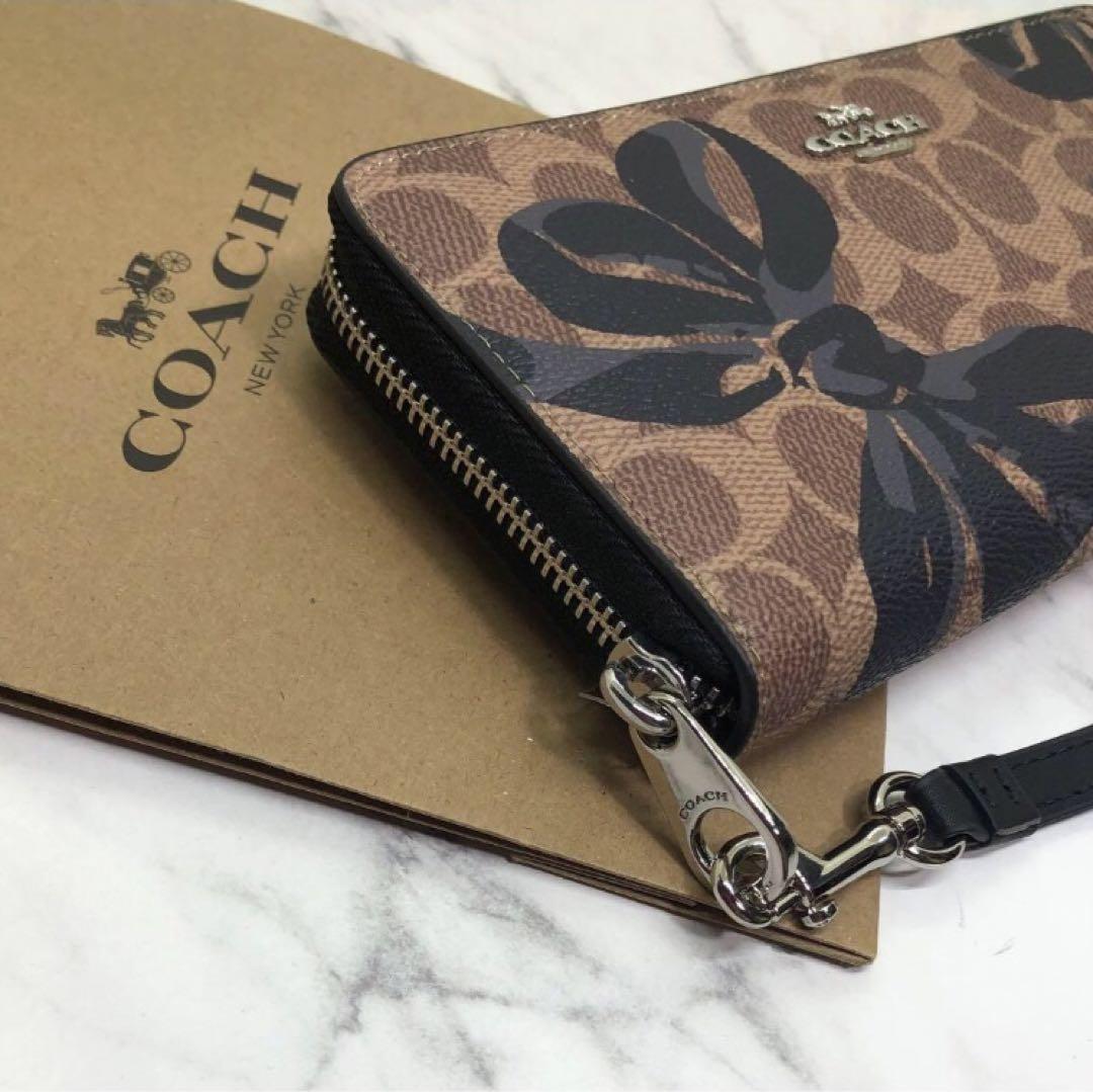 COACH ラウンドファスナー 長財布 シグネチャー キャンバス