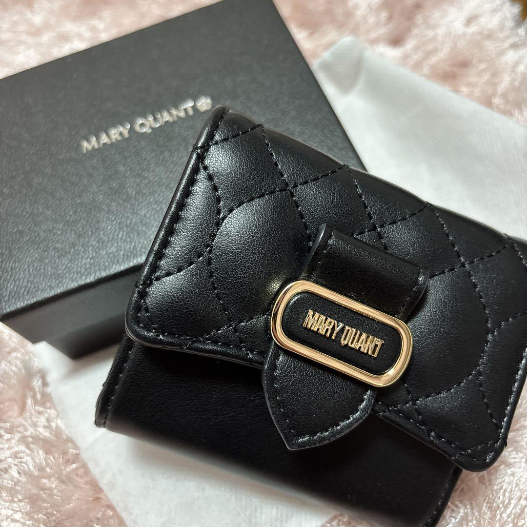 MARY QUANT 黒 三つ折り財布 Mary Quant 黒 三つ折り財布