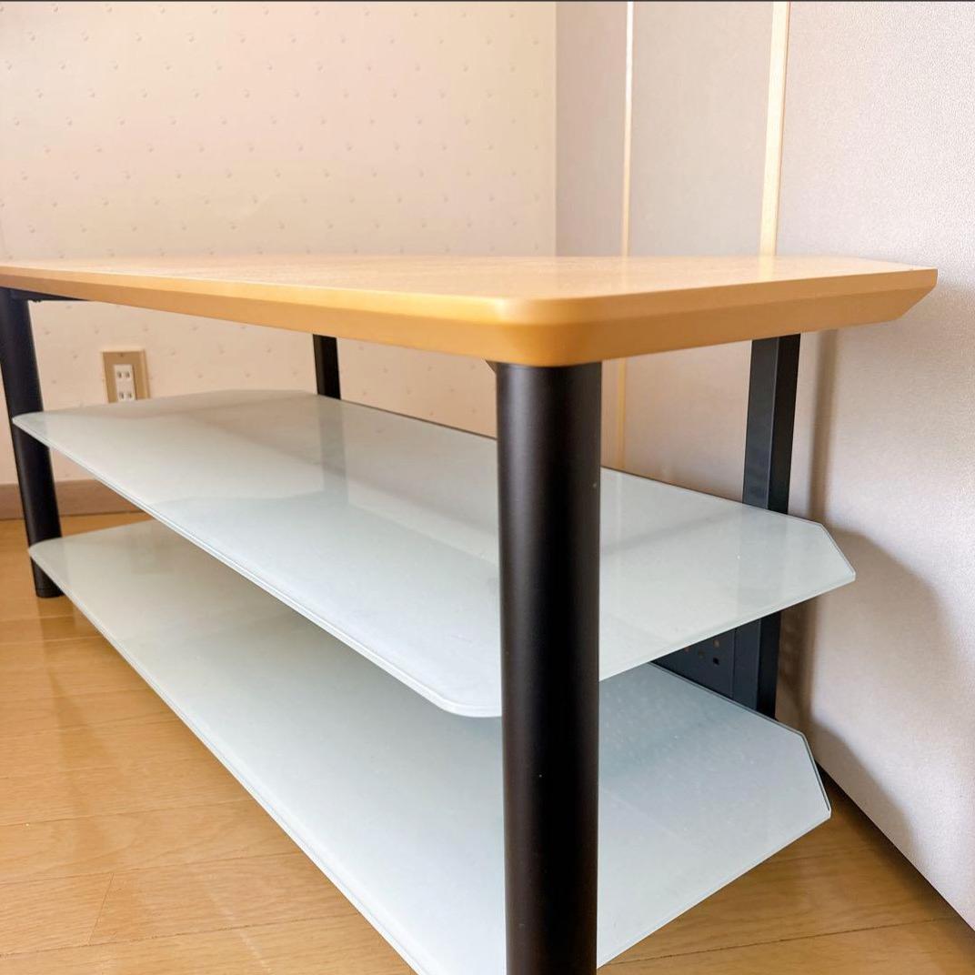 【未使用美品】TV台｜強化ガラス W1100×D400×H430mm｜ハヤミ工産