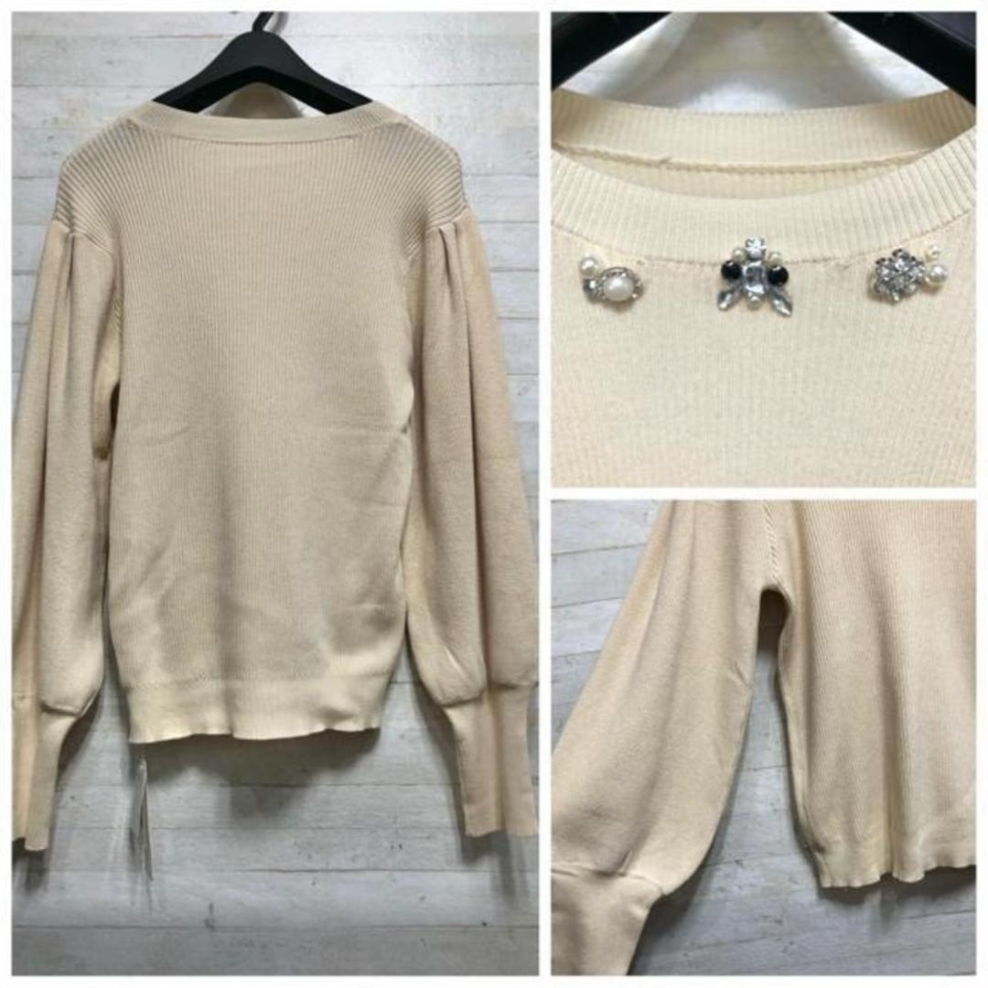 新品☆L~LL♪きれいめコーデ♪ビジュー付ニット&ジャンスカ♪1万円〇B528 新品☆L~LL♪きれいめコーデ♪ビジュー付ニット&ジャンスカ♪1万円〇B528