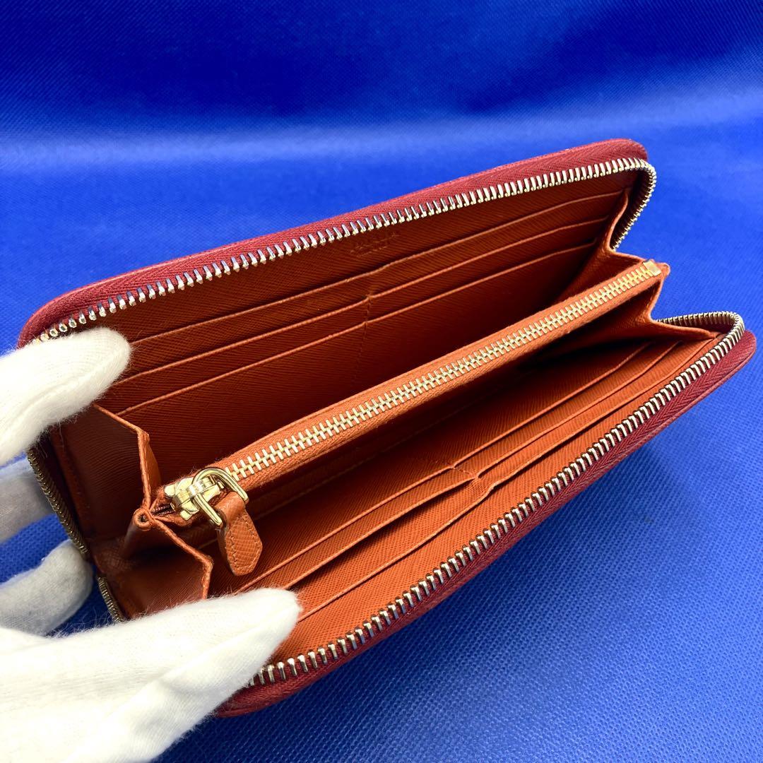 SG3360B プラダ 長財布 ラウンドファスナー バイカラー サフィアーノ