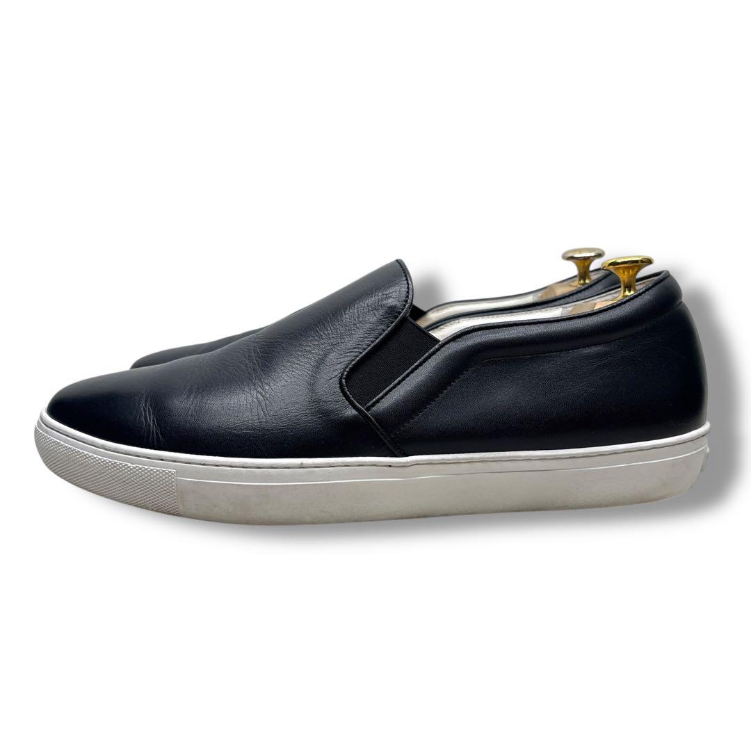極美品■brightway【27.5】本革 レザースニーカー スリッポン 黒