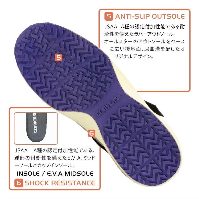 CONVERSE 安全靴・安全スニーカー 紐 コンバース RUN N SLAM