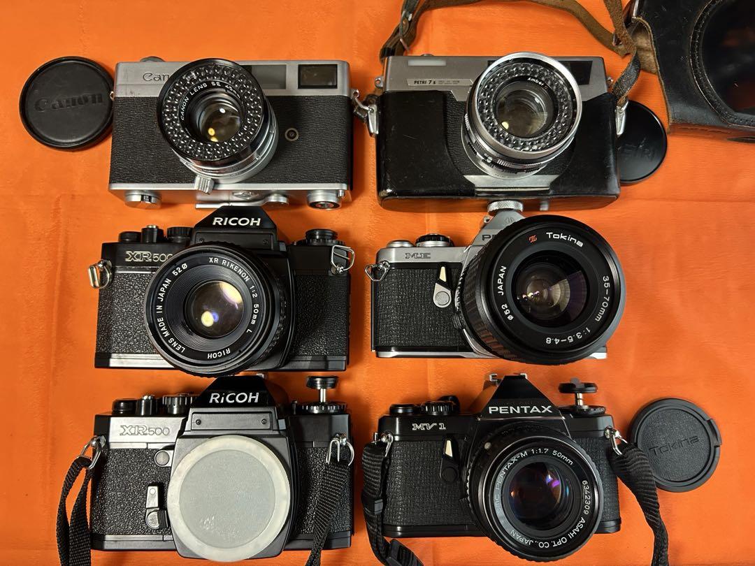 ペンタックス　リコー　キャノンペトリ　フィルムカメラ　6台