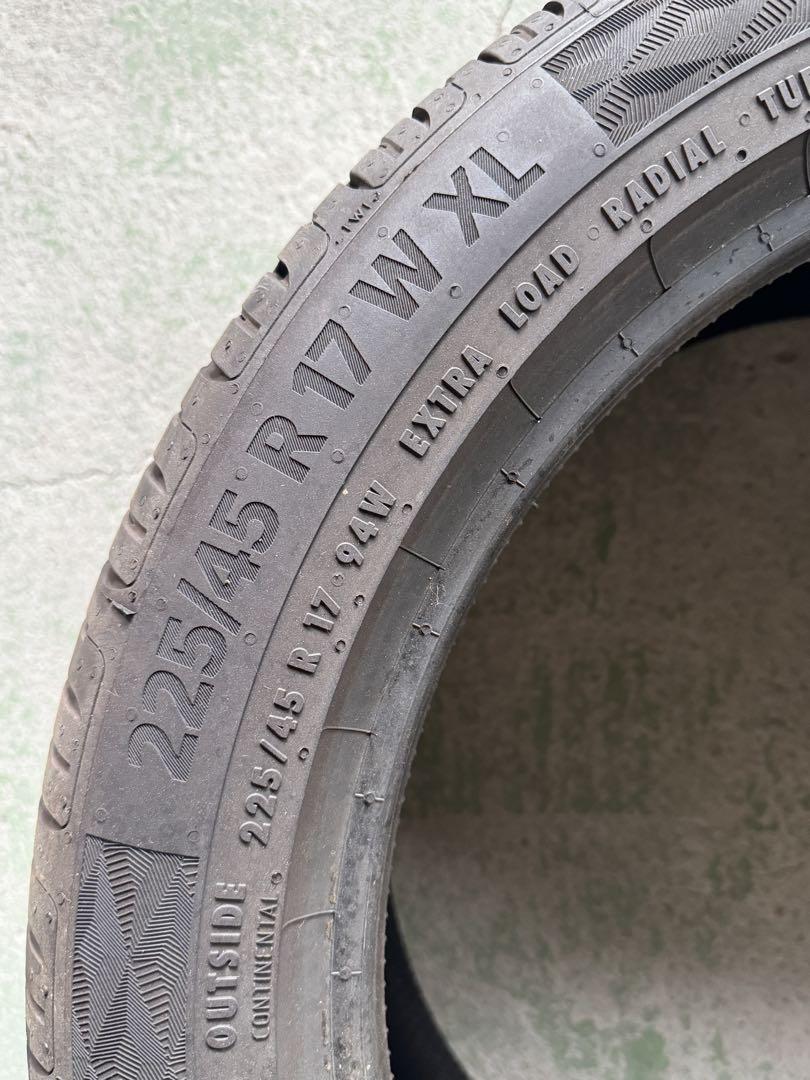 ① 17インチ タイヤ 2本セット　225/45R17 コンチネンタル　TC6