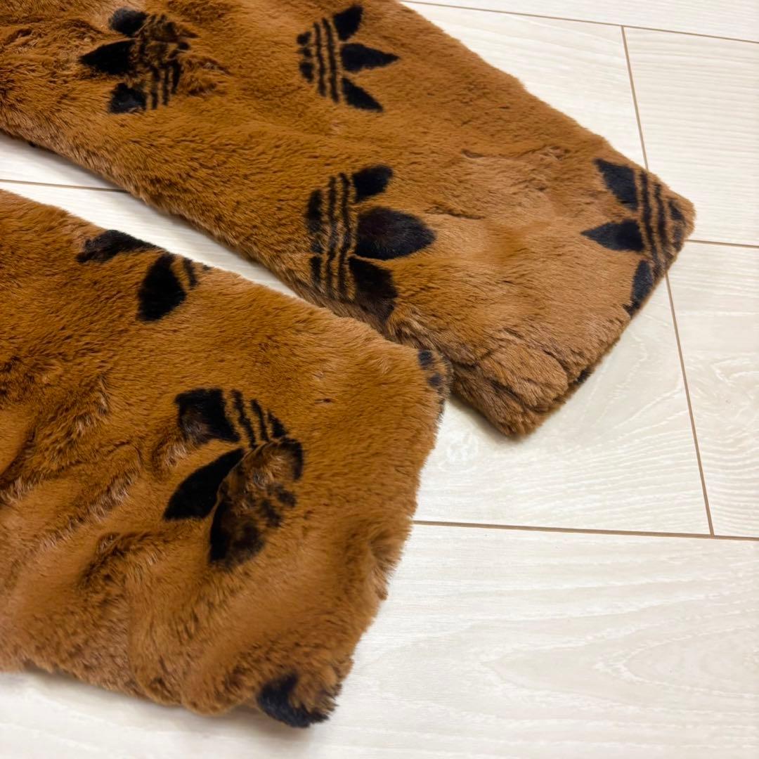 adidas ファージャケット トレフォイル モノグラム 総柄 ブラウン XL