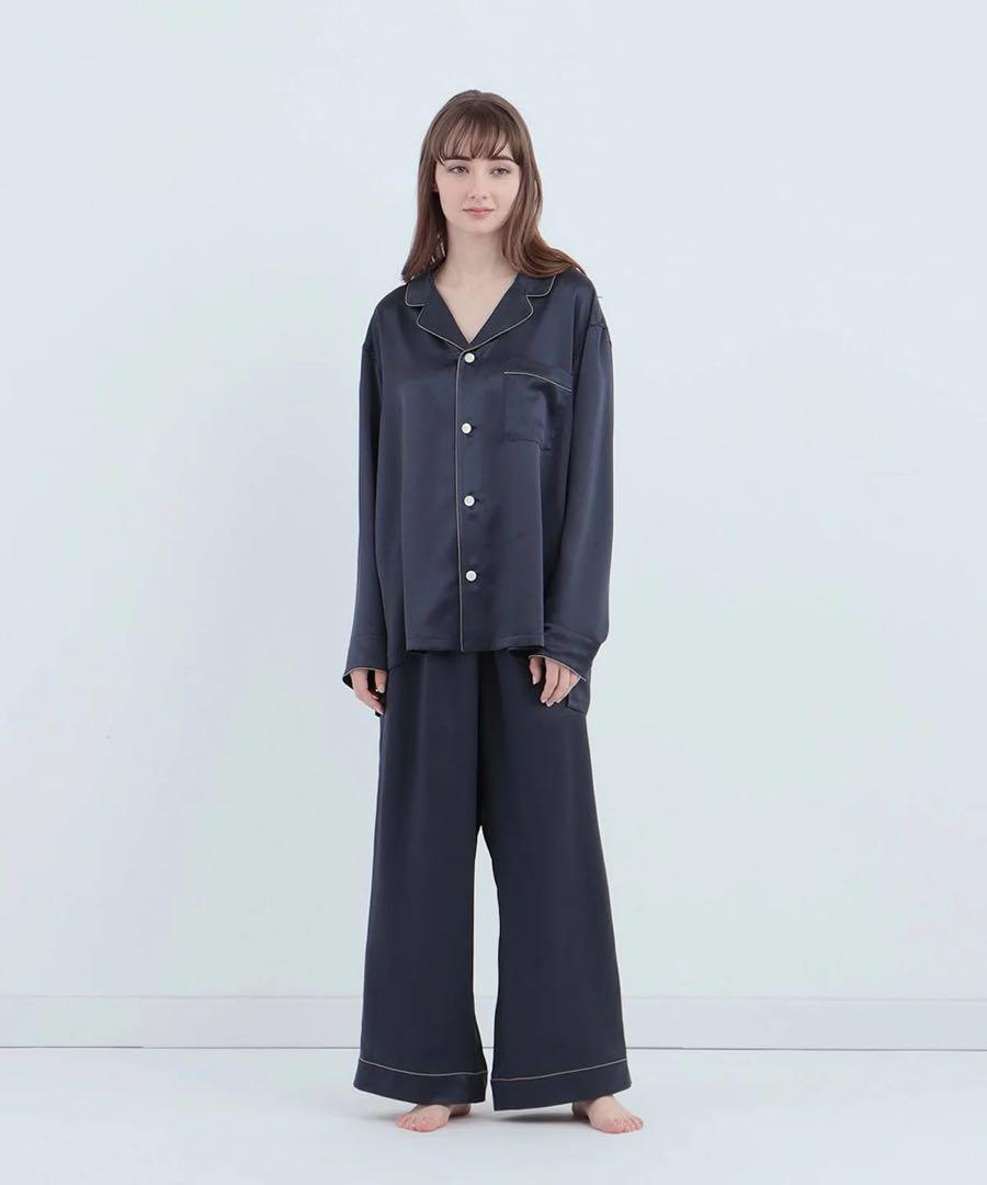 【Foo Tokyo】【セットアップ】シルクパジャマ エレガントネイビー