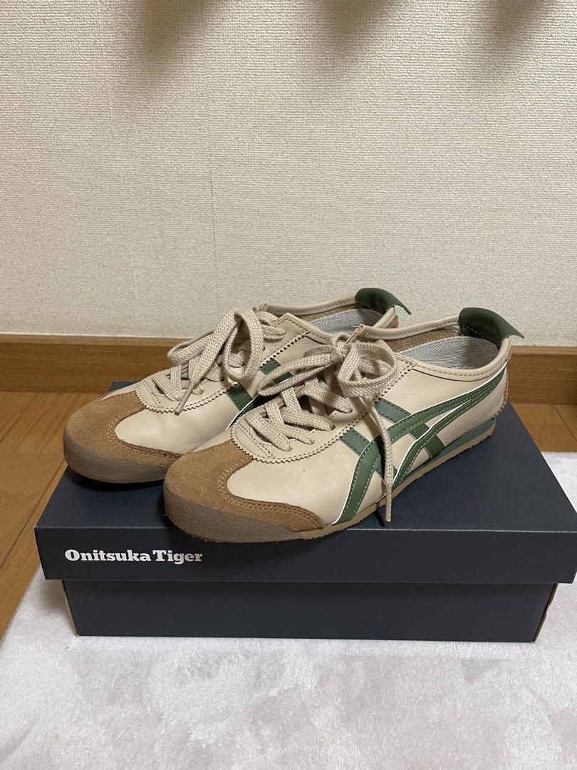 超美品】オニツカタイガー メキシコ66 23.5cm ベージュ グリーン