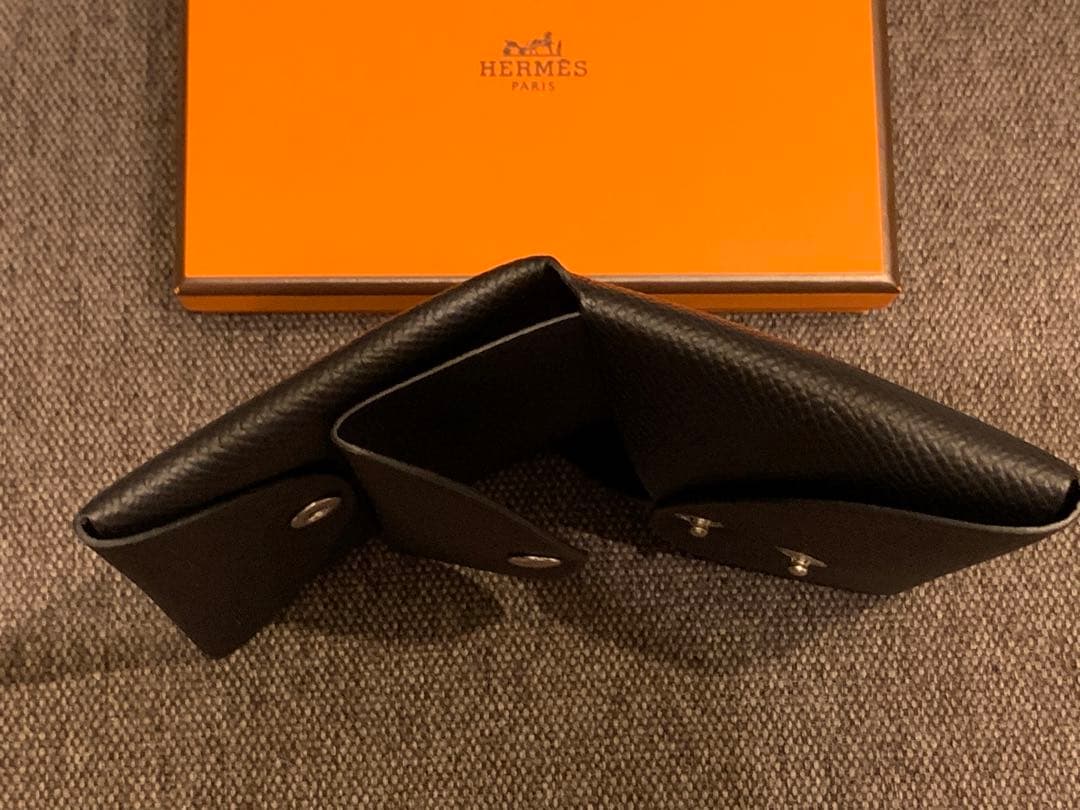 新品　エルメス　HERMES コインケース 黒 レザー　ガルヴィデュオ