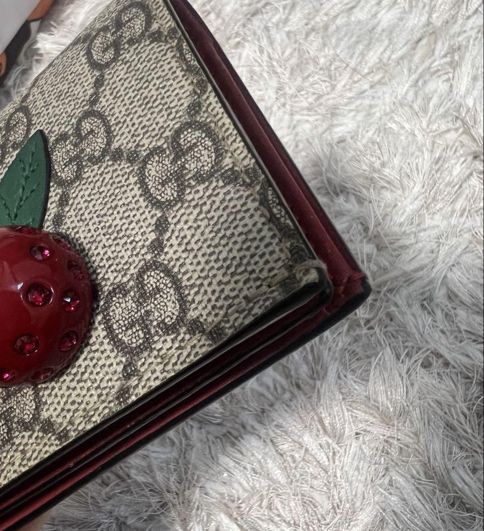 まさカリ様専用【GUCCI】チェリー GGスプリーム 2つ折りミニ財布