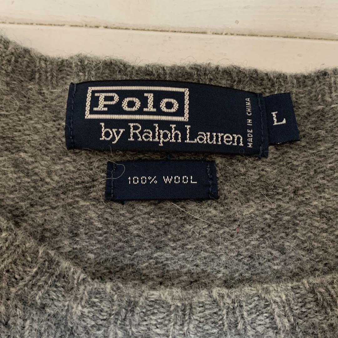 POLO RALPH LAUREN VINTAGE ウールニット グレー系 L