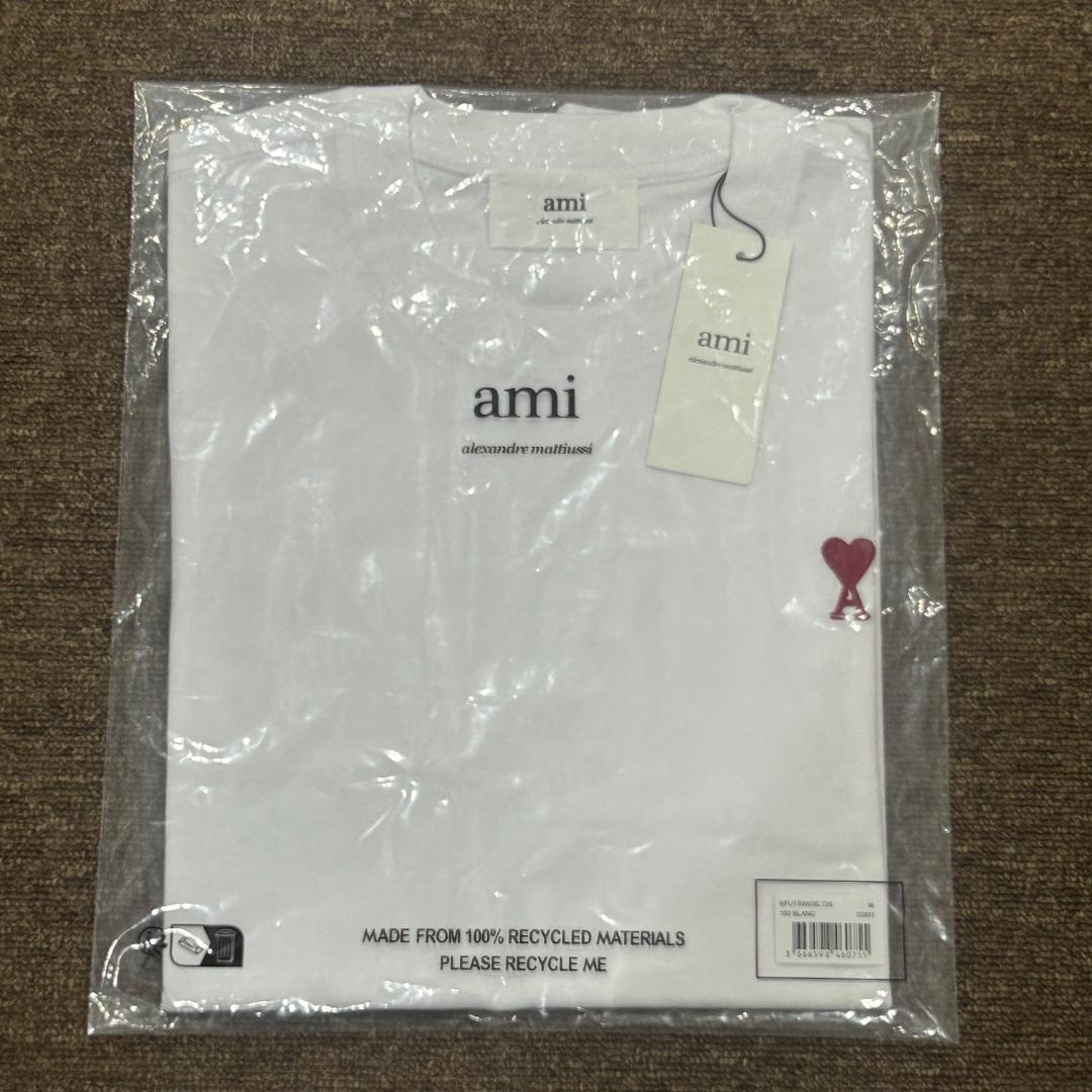 新品未使用！アミパリス Tシャツ M 男女兼用 ホワイト 正規品 ロゴ刺繍