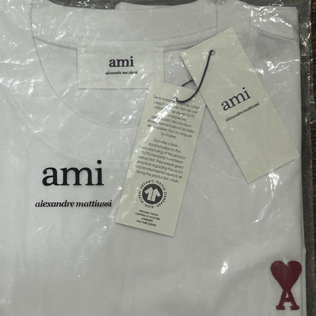新品未使用！アミパリス Tシャツ M 男女兼用 ホワイト 正規品 ロゴ刺繍